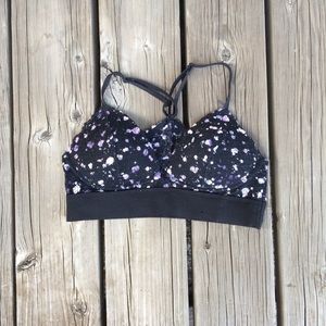 PAINT SPLATTERED LACE RAZORBACK BRALETTE | PINK